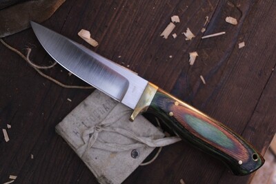 Post Knives Model 280 4.625" Fixed Blade / Dymondwood / Satin 154CM