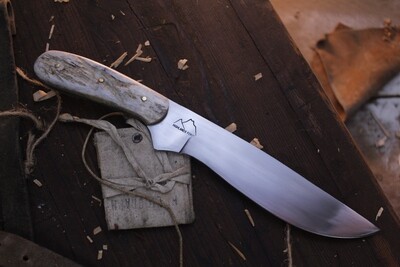 Highlands Forge 7" Fixed Blade Hunter / Moose Antler / Satin Forged 1095