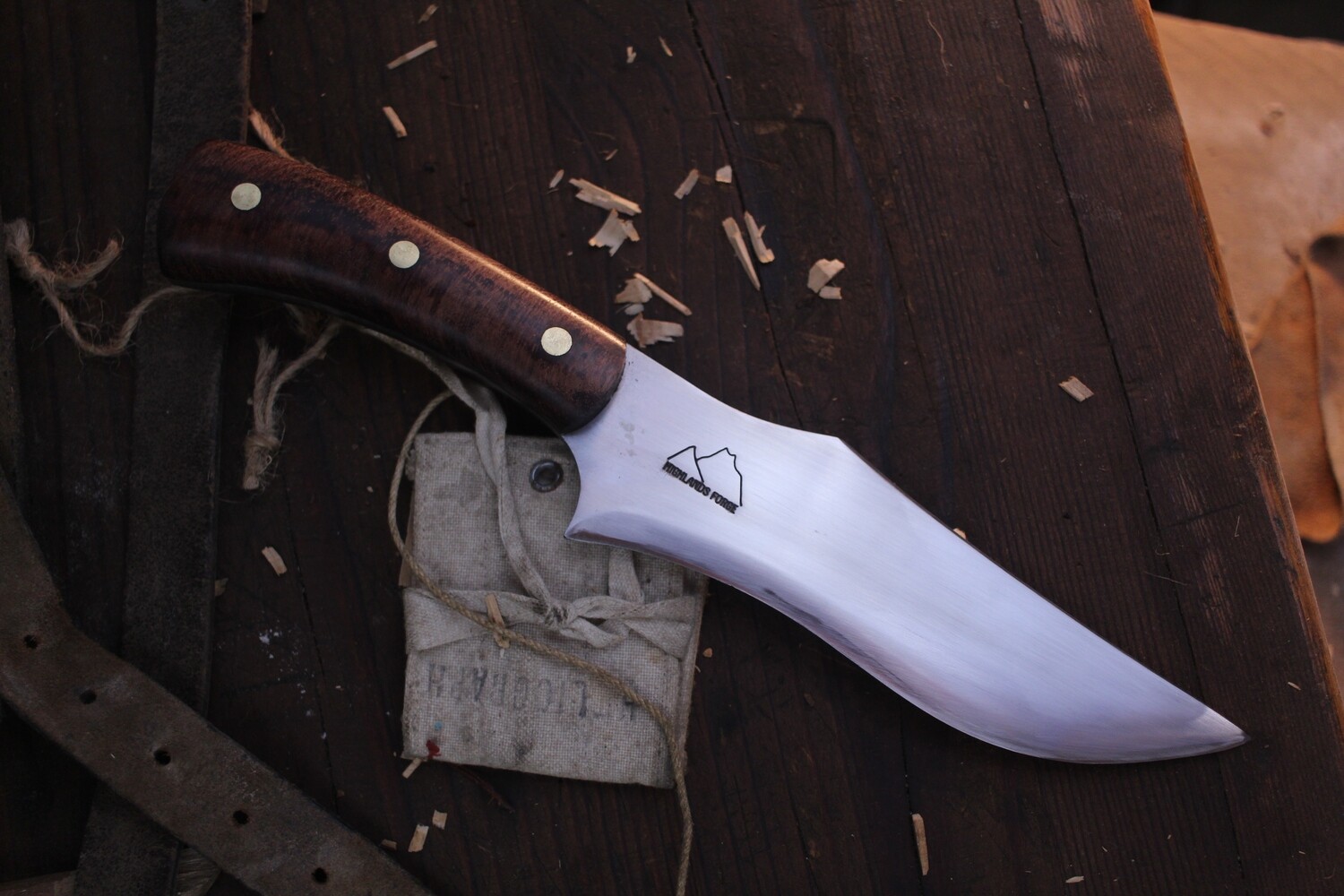 Highlands Forge 6" Fixed Blade Hunter / Jatoba Wood / Satin Forged 1095 Harpoon