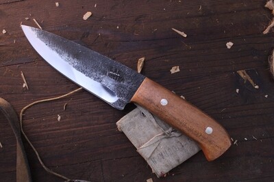Jeff Owens Camp Slicer 6” Fixed Blade / Canary Wood / Alaskan Forged 5160