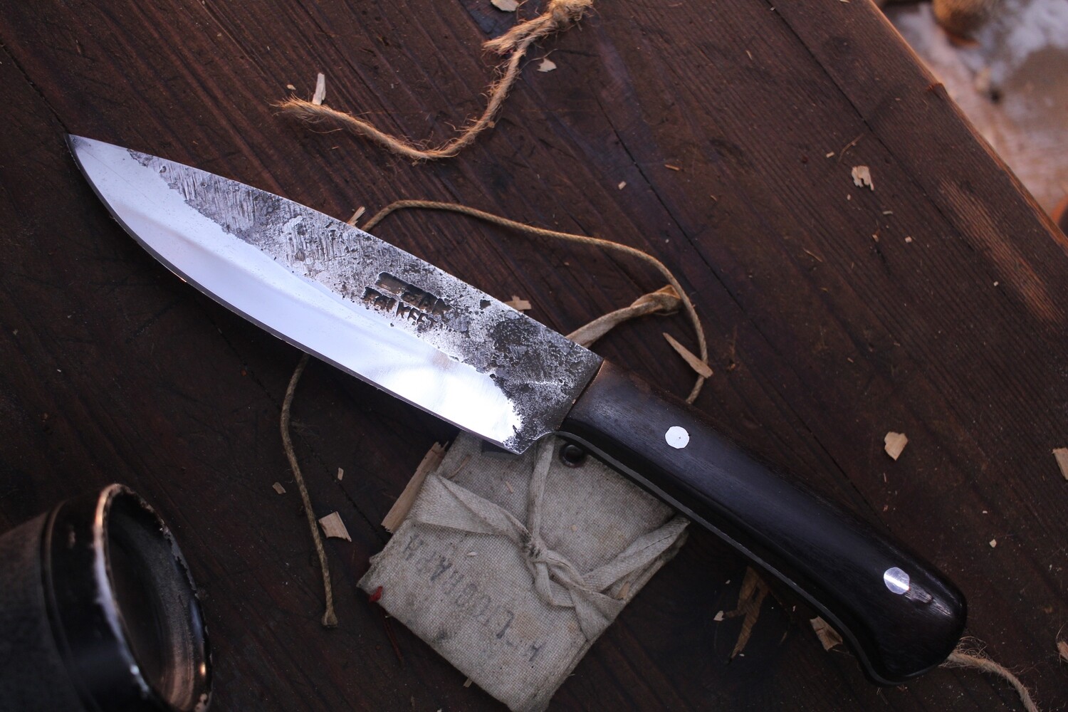 Jeff Owens 6.5” Drop Point Bush Knife / Walnut / Alaskan Forged 5160