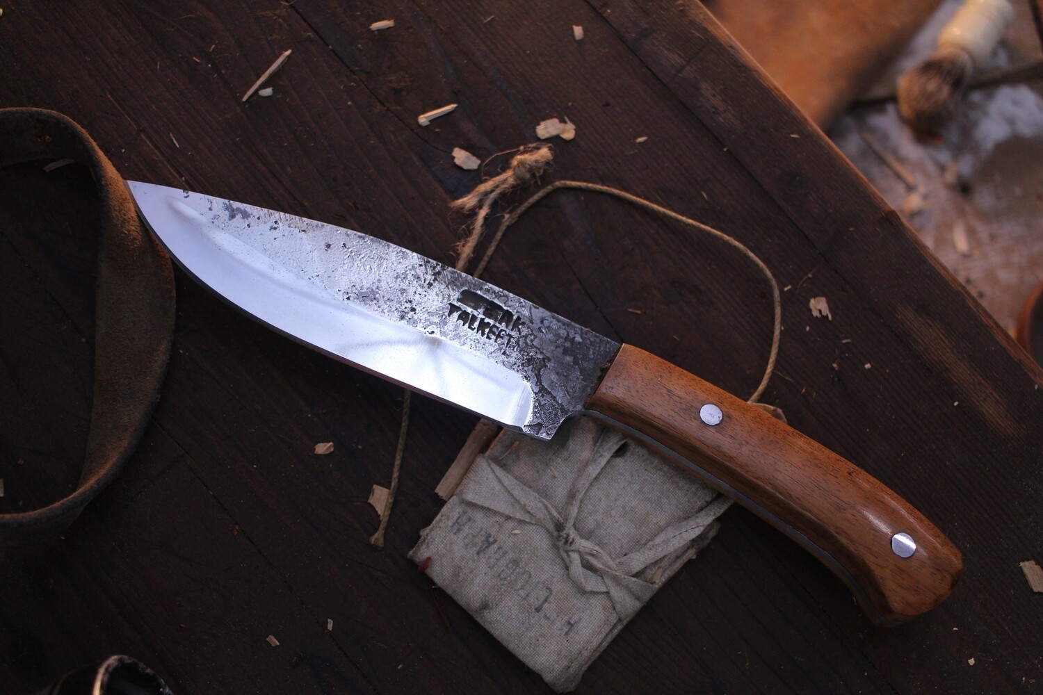 Jeff Owens 6” Drop Point Bush Knife / Canary Wood / Alaskan Forged 5160