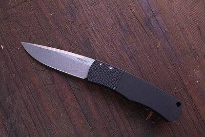 Pro-tech Magic BR-1 "Whiskers" 3.125" Automatic Folder / Black Aluminum & Textured Bolsters / Stonewashed 154CM