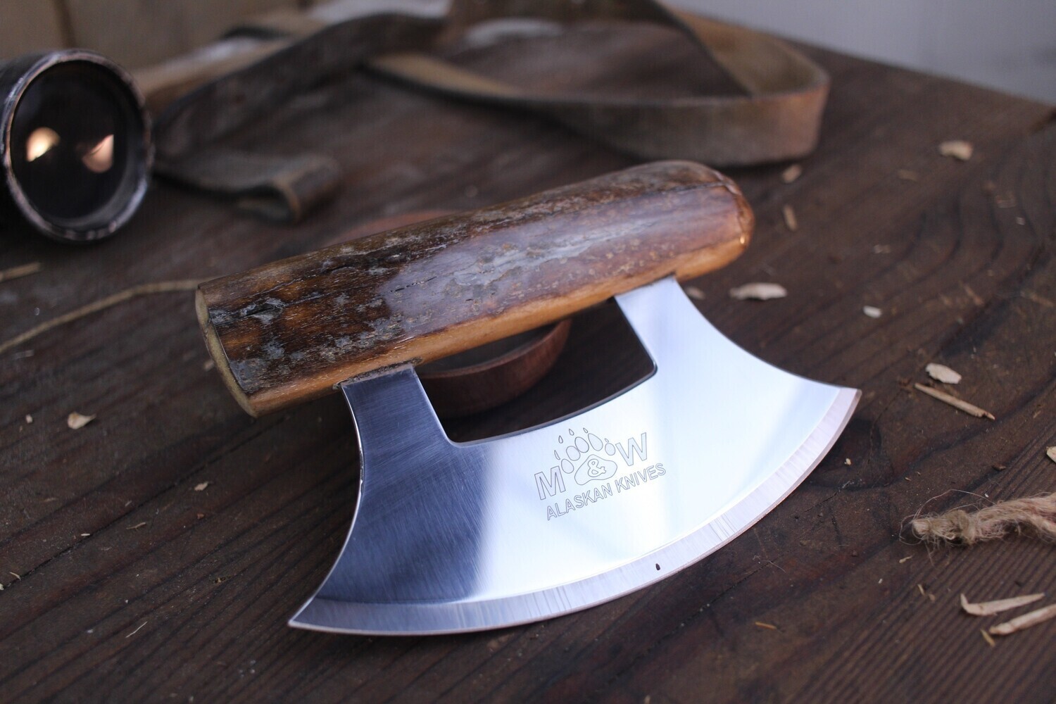 M&amp;W Alaskan Knives Ulu, Alaskan Stainless / Stellar Sea Cow