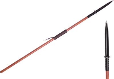 Condor Tool & Knife Asmat 65.5" Dagger Spear / Central American Hardwood Handle / Black 1075 High Carbon Steel