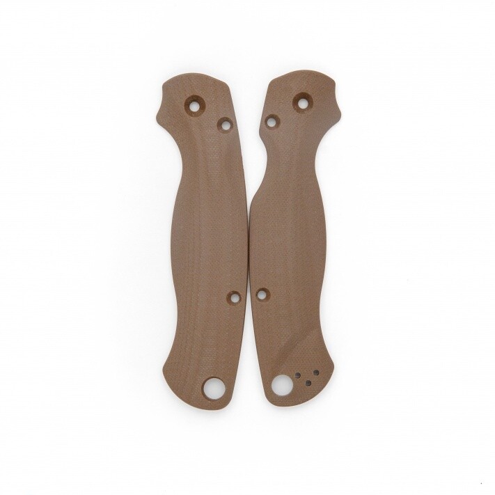Flytanium Spyderco Paramilitary 2 Lotus Earth Brown G-10 Scales