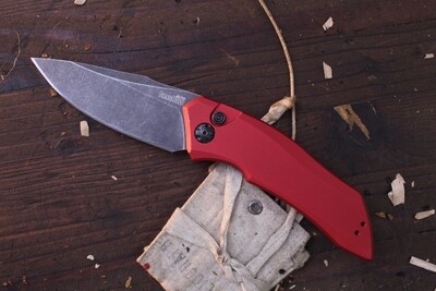 Kershaw Launch 1 3.4" Automatic Knife / Red Aluminum / Blackwash CPM-154 (Pre-Owned)