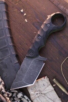 CS Tactical Oni 4" Tactical Cleaver / Rocky Mountain Black G-10 / Black CPM-3V ( Pre Owned )