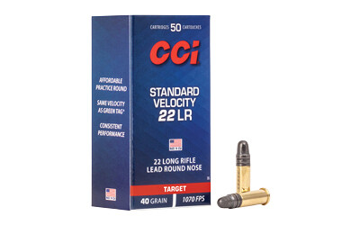CCI Standard Velocity 22 Long Rifle / 40 gr. Lead Round Nose / 50 Cartridges