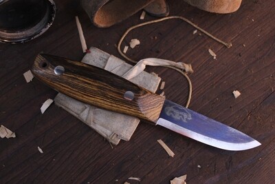 Wood Bear Knives BCNW 3.5” Fixed Blade Puukko / Bocote  / Satin O1