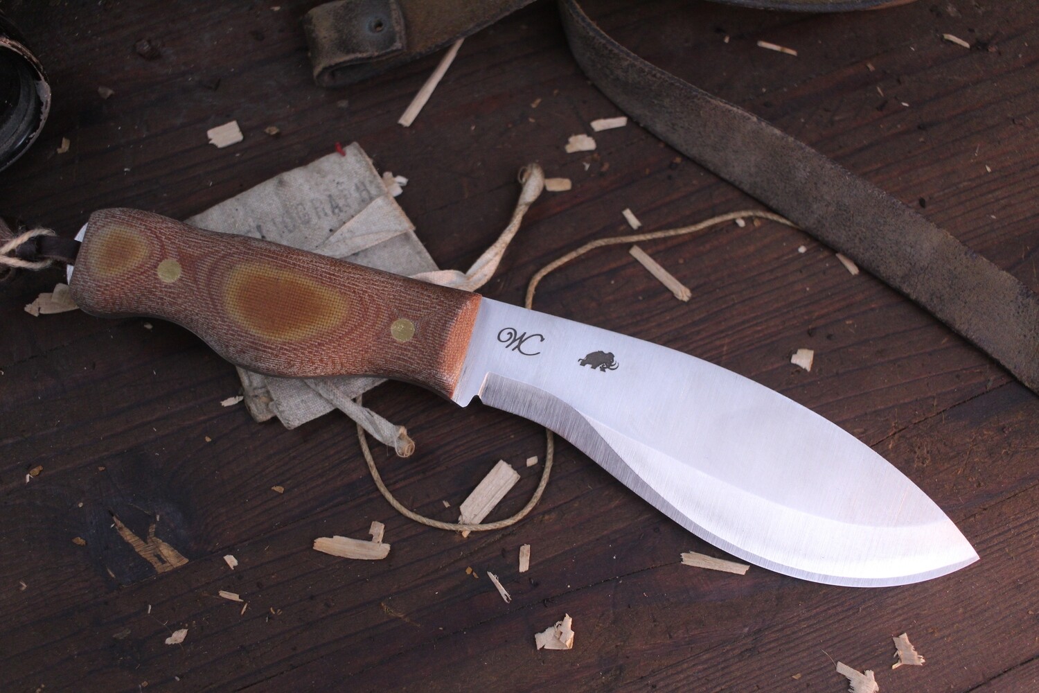 William Collins Alaskan Bush Tool Knife (AKBT) 6&quot; Knife / Natural Micarta / Satin AEB-L