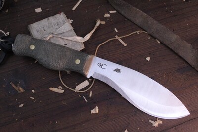 William Collins Alaskan Bush Tool Knife (AKBT) 6" Knife / Green Micarta / Satin AEB-L