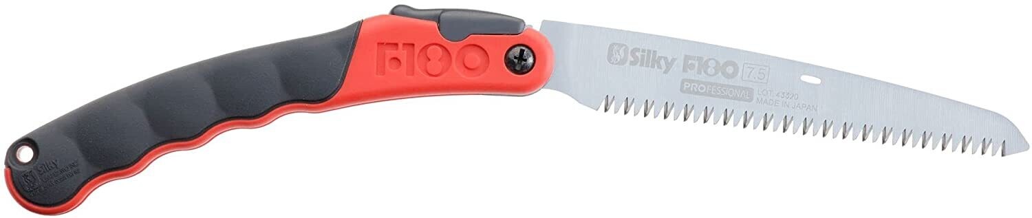 Silky F180 180MM/7.0" Folding Saw / Red and Black rubber / Satin High Carbon