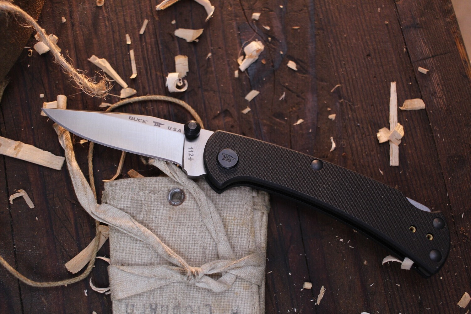 Buck 112 Slim Pro TRX 3&quot; Lockback Folder / Black G-10 / Satin S30V