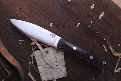 Bark River Knives U.P. Bravo 4.66” Fixed Blade / Black Canvas Micarta / Satin A2 ( Pre Owned )
