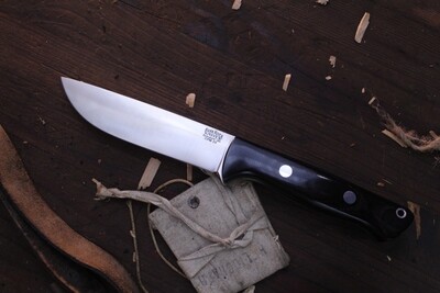Bark River Knives Bravo 1.25 LT 5” Fixed Blade / Black Canvas Micarta / Satin CPM-3V ( Pre Owned )