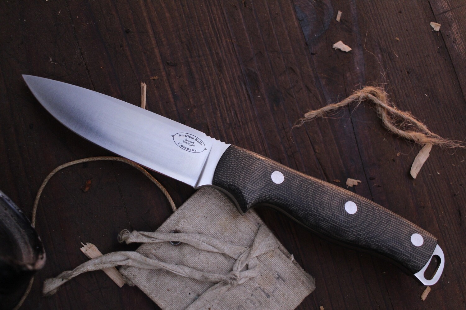 American Knife Company Shenandoah 4.25&quot; Fixed Blade / Black Micarta / Satin A2 ( Pre Owned )