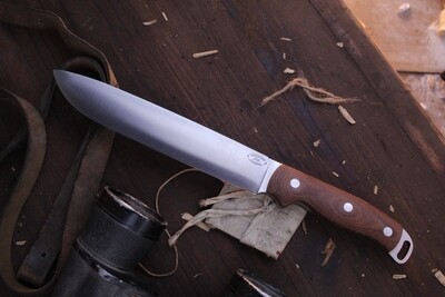 American Knife Company Denali 8.5" Fixed Blade / Natural Canvas Micarta / Satin A2 ( Pre Owned )