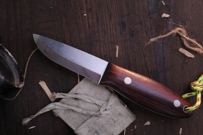 Wood Bear Knives BCNW 3.5” Fixed Blade Puukko / Rosewood / Satin O1 ( Pre Owned )