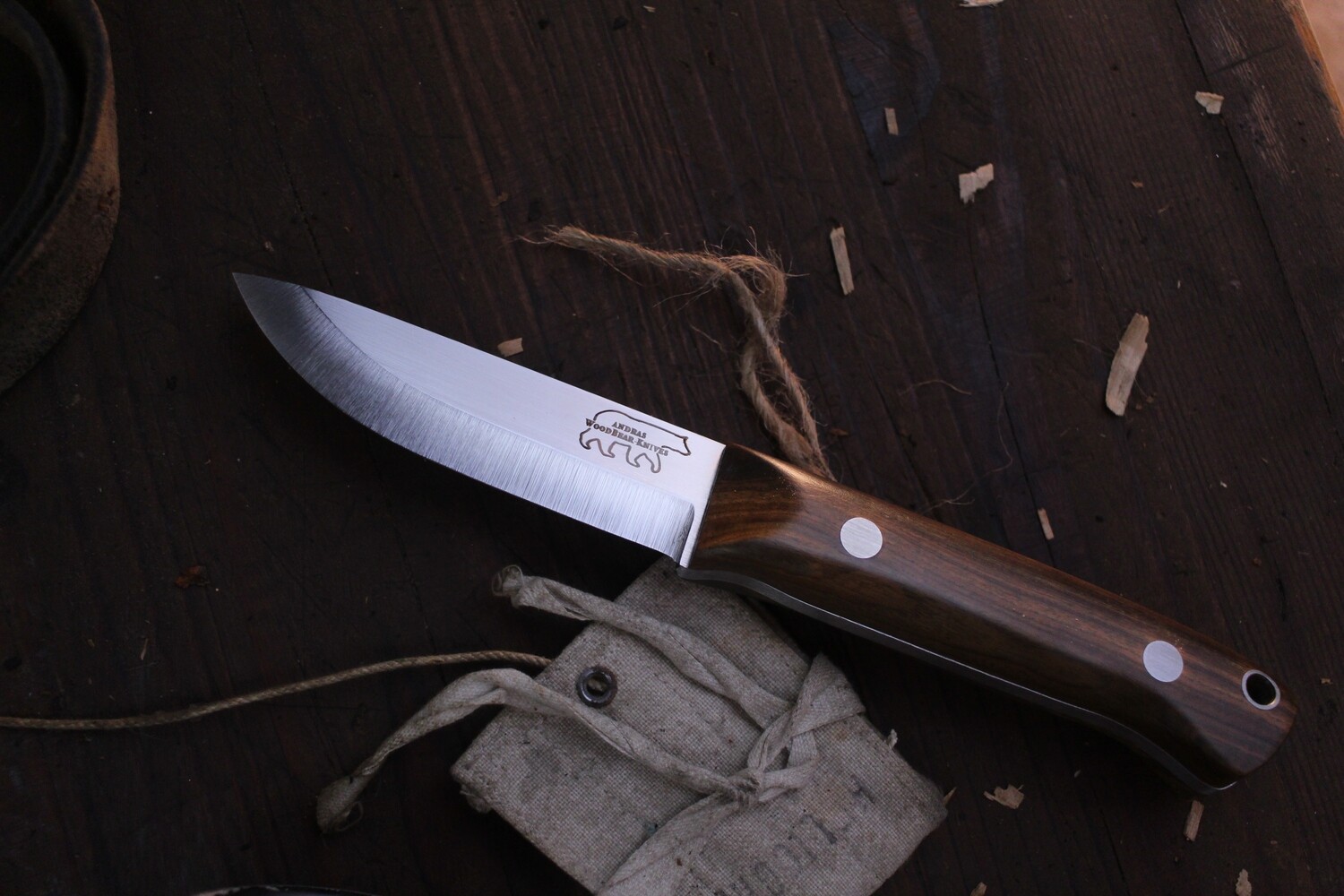 Wood Bear Knives Nordic Bear MK1 4” Drop Point / Walnut / Satin O1