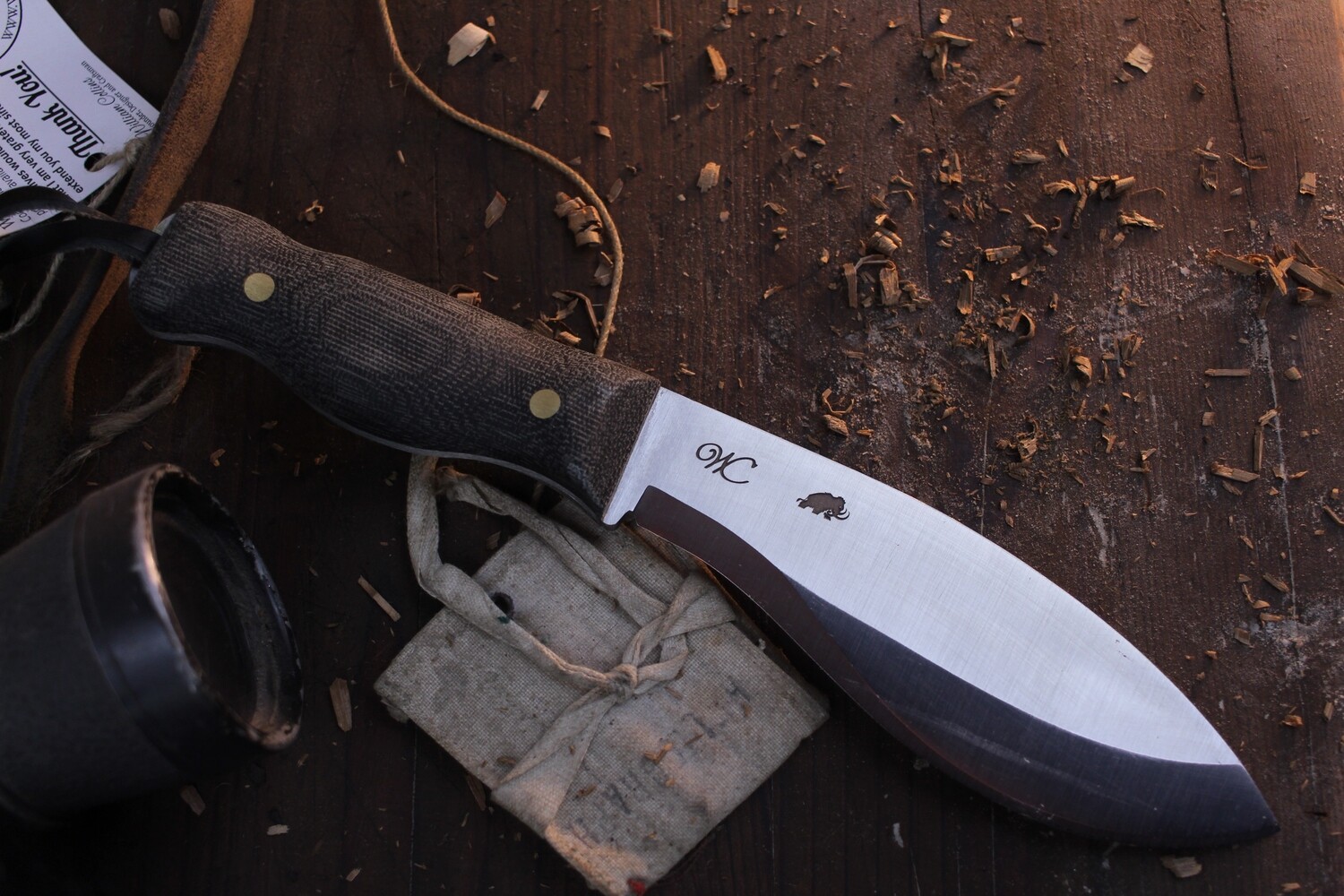 William Collins Alaskan Bush Tool Knife (AKBT) 6" Knife / Black Micarta / Satin AEB-L