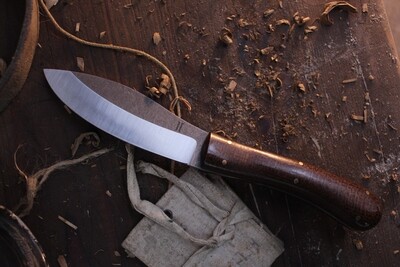 Isley Blades 4" Canadian Belt Knife / Burlap Micarta / Stonewashed 14C28N