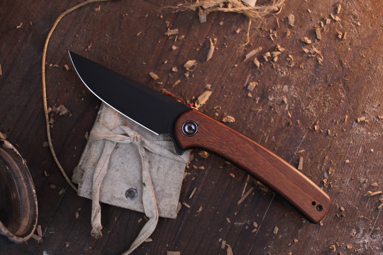 CIVIVI Mini Asticus 3.25" Linerlock Flipper / Cuibourtia Wood ...