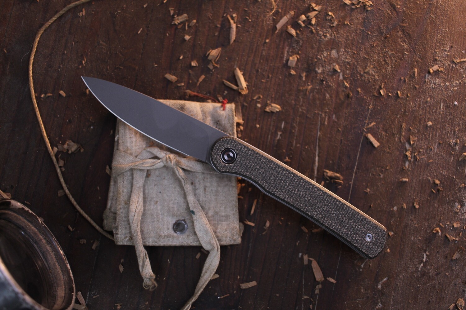 CIVIVI Ferrum Forge Stylum 3&quot; Slipjoint Folder / Dark Green Micarta / Stonewashed Stainless