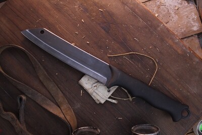 Terävä Skrama 240 9&quot; Fixed Blade / Black Molded Rubber / Forged Finished 80CRV2