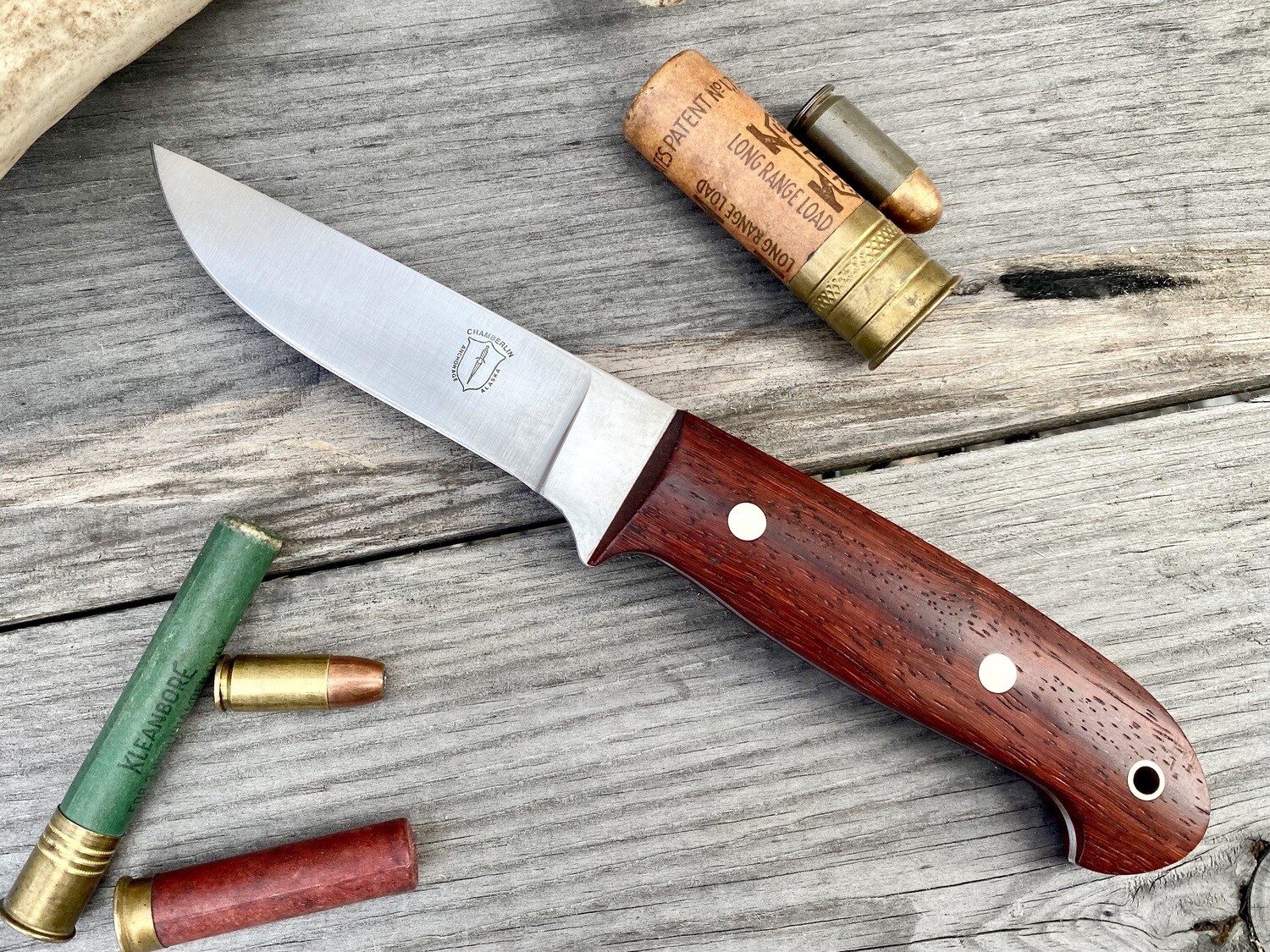John Chamberlin Skinner 3.5&quot; Fixed Blade / Padauk Wood / Satin ATS-34