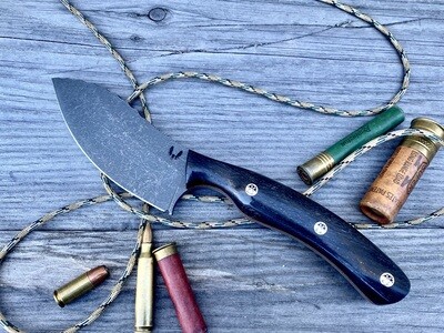 Semper Sharp 4.5" Nessy Knife / Ancient Bog Oak w/ Micarta Liners / 3 Mosaic Pins / x2 Acid Splashed Nitro-V