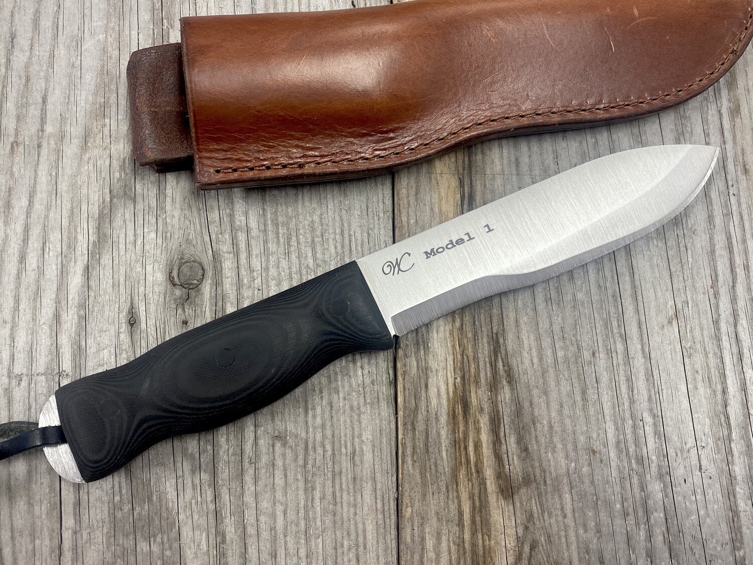 William Collins Model 1 6" Bush Knife / Black Suretouch w/ Black G10 Pins / Satin 01