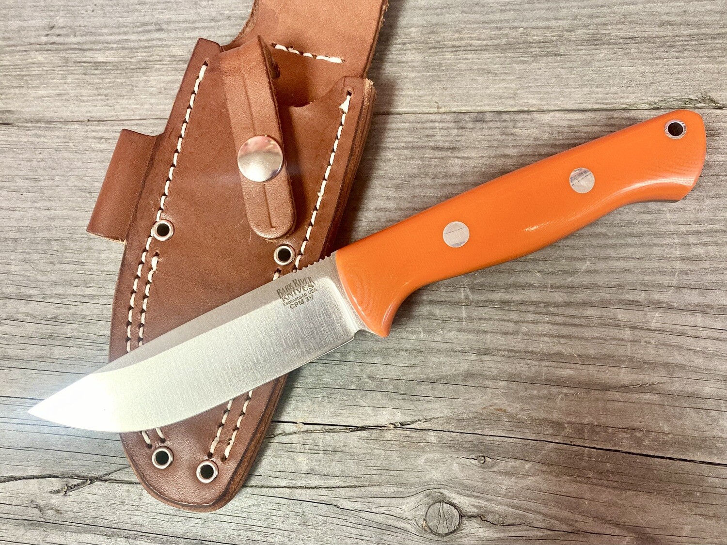 Bark River Bravo 1 LT 4.25" Rampless Fixed Blade Knife / Orange G10 / Satin CPM-3V