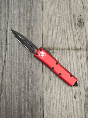 Microtech UTX-85 D/E 3.125&quot; OTF Automatic Knife / Red Aluminum / Standard