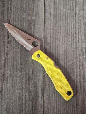 Spyderco Pacific Salt 2 3.5&quot; Lockback Blade / Yellow FRN / Satin H-1