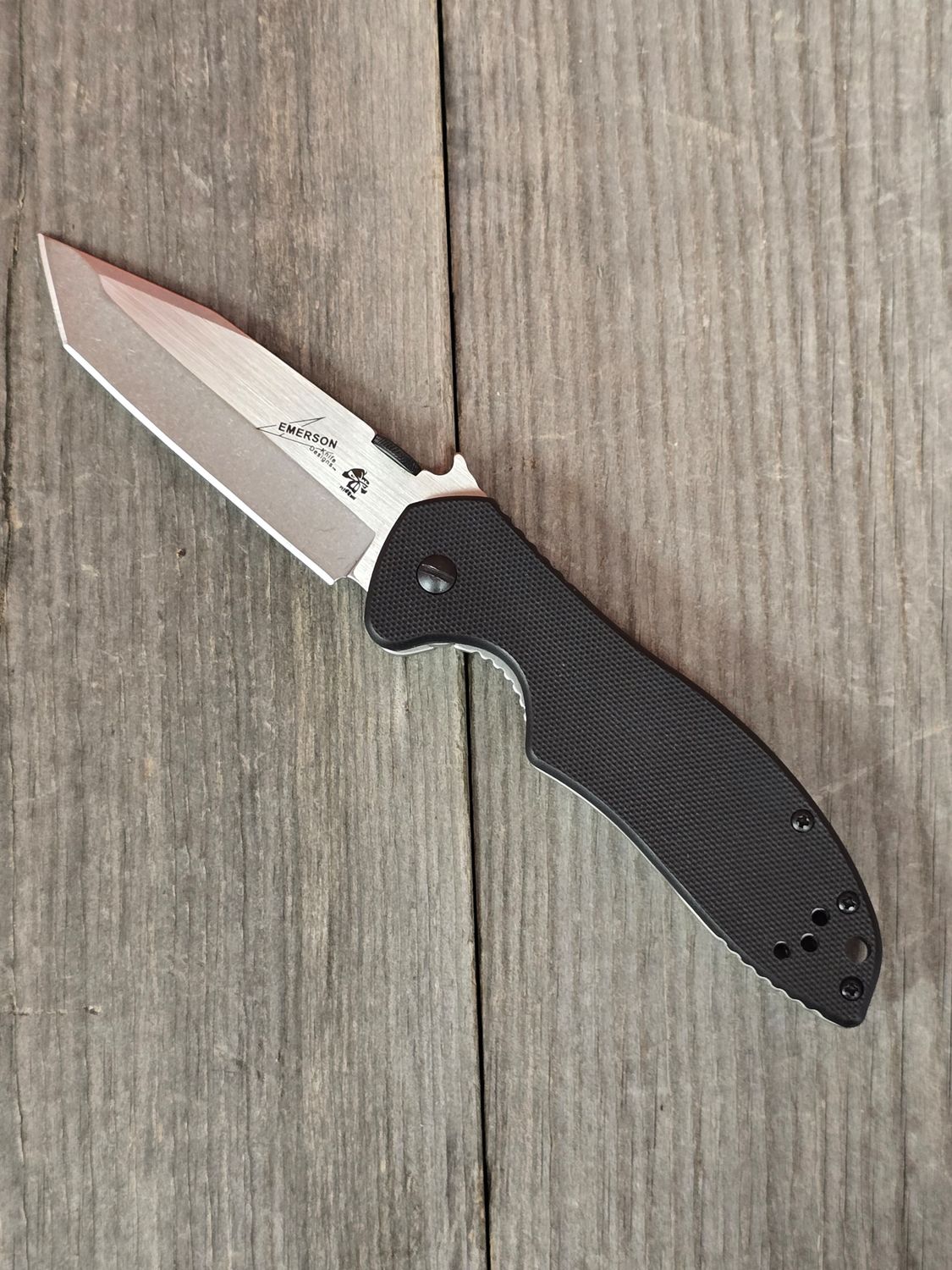 Kershaw Emerson CQC-7K Tanto 3.25&quot;  Knife Black G-10, Stonewash