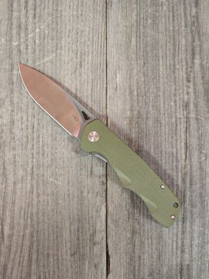 Bestech Knives Airstream 3.75&quot; Linerlock / OD Green G10 / Two Tone D2