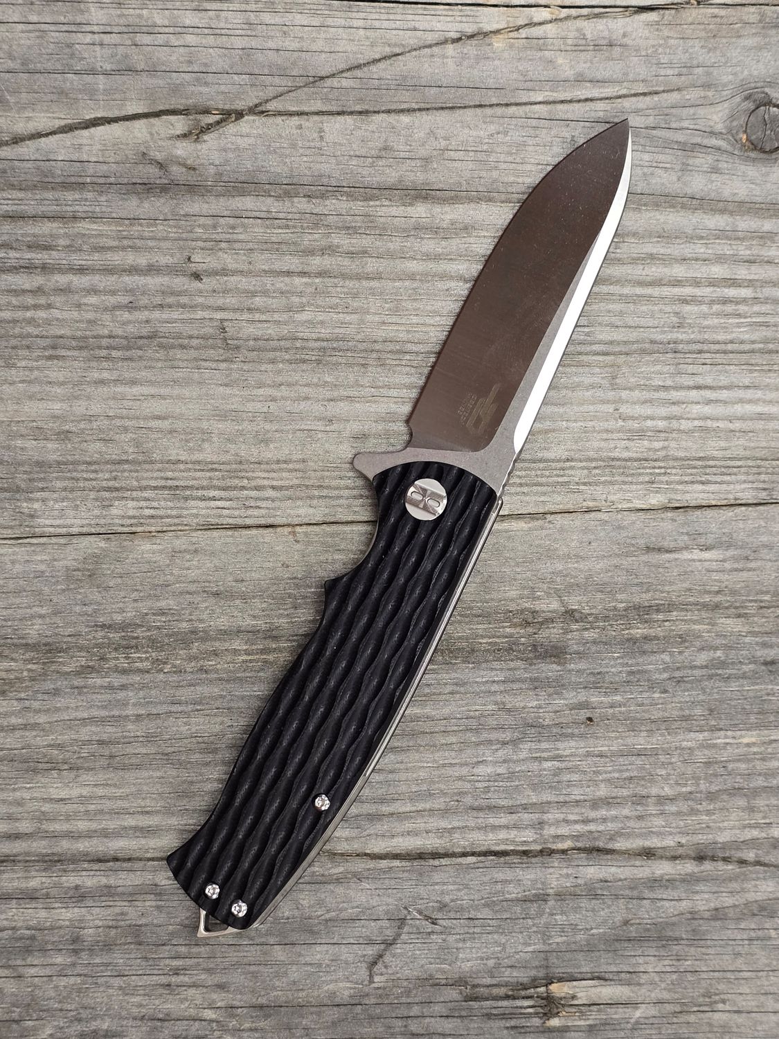 Bestech Knives Grampus 3.5" Linerlock / Black G10 / Satin D2