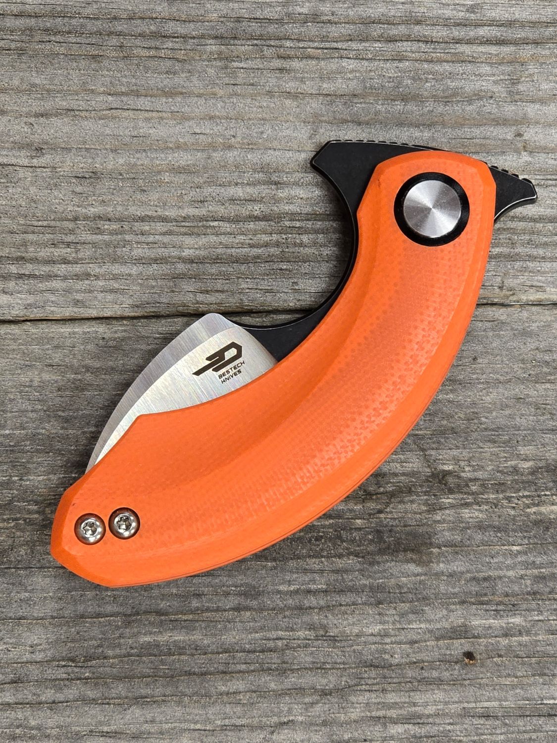 Bestech Knives Strelit 2.9" Linerlock Folder / Orange G10 / Two Tone 14C28N