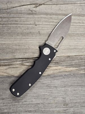 Demko Knives AD 20.5 3&quot; Shark Lock Folder / Black Aluminum / Slicing Stonewash 20CV