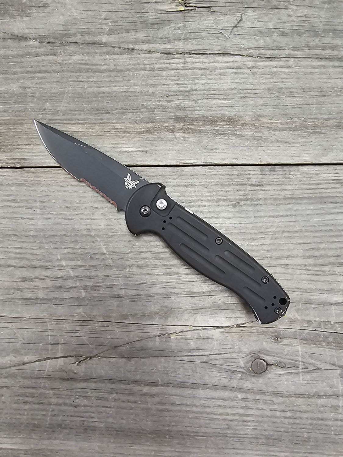 Benchmade AFO II 3.56&quot; Automatic Knife / Black Serrated / Black 154CM (Pre-Owned)