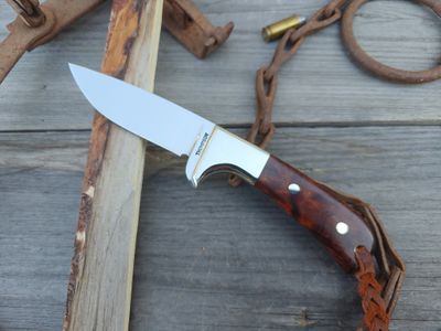 Stillwater Knives Hunter 3.5&quot; Fixed Blade / Desert Ironwood / Mirrored L-6