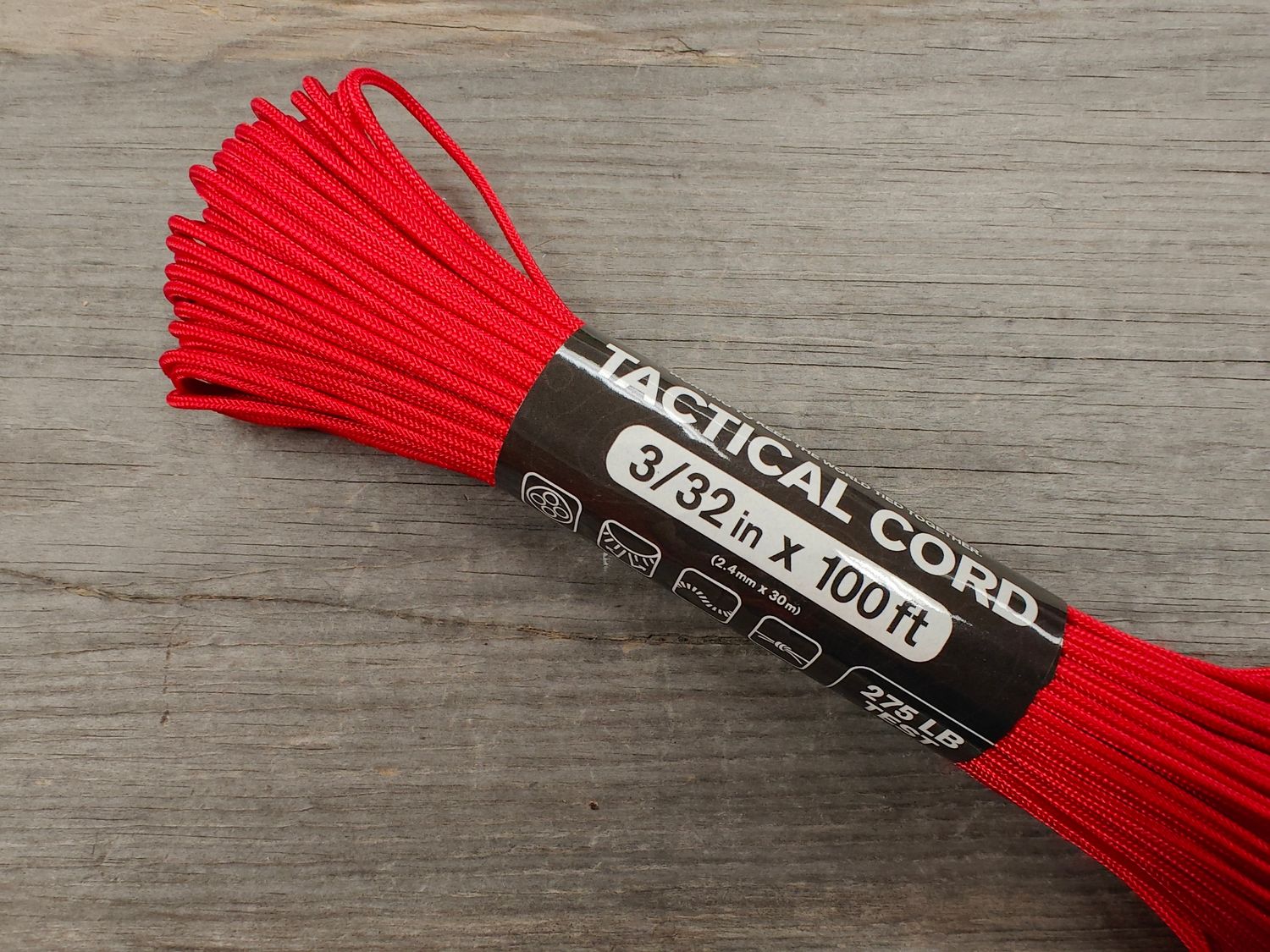 Atwood Tactical Cord / Red / 100 FT. / 3/32 in.