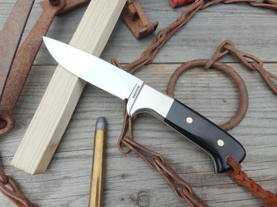 Stillwater Knives Large Stillwater Hunter 4.5&quot; / Black G10 / Mirrored L-6