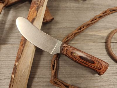 Ron Post Knives Large Round Nose Skinner / Assorted Dymondwood / Satin CPM-154