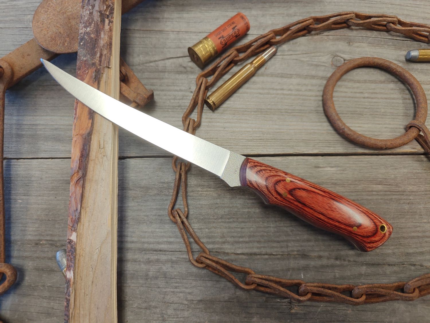 Ron Post Knives 6&quot; Fillet / Assorted Dymondwood / Satin 154cm