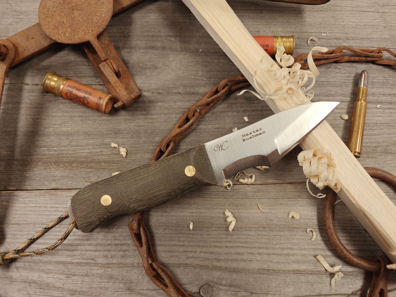 William Collins Master Bushman 4" Survival Knife / Green Micarta / Satin Nitro V