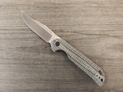 Vosteed Bellamy 3.4&quot; Liner Lock Knife / Tan &amp; Black Norplex UltreX Micarta / Satin M390