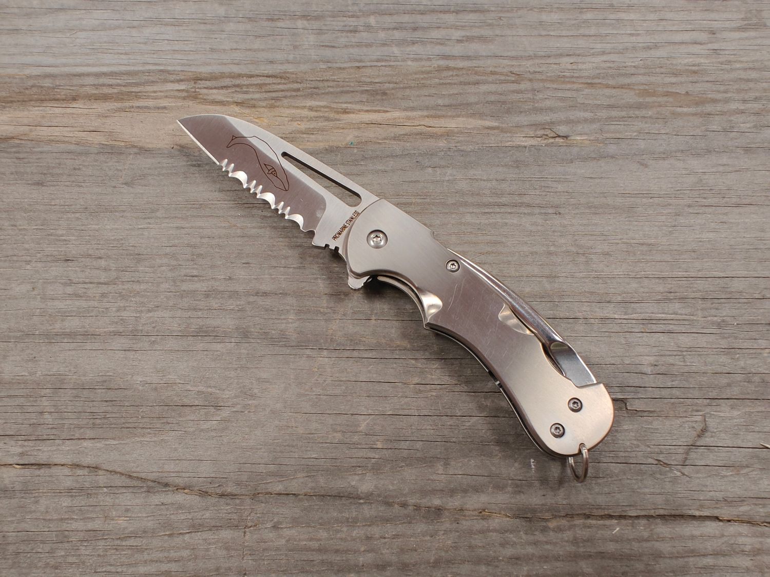 Myerchin Crew Pro 2.5&quot; Frame Lock / Titanium / Satin Partially Serrated Stainless Steel