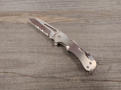 Myerchin Crew Pro 2.5&quot; Frame Lock / Titanium / Satin Partially Serrated Stainless Steel